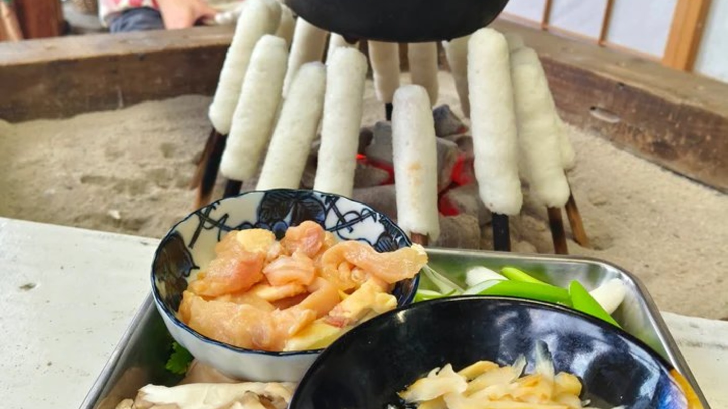 秋田縣大館市烤米棒手作體驗｜圍爐裡的秋田味