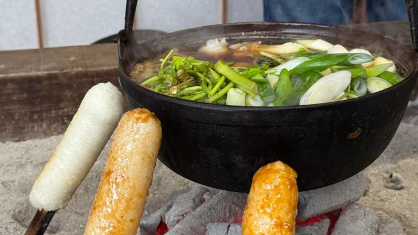 秋田縣大館市烤米棒手作體驗｜圍爐裡的秋田味